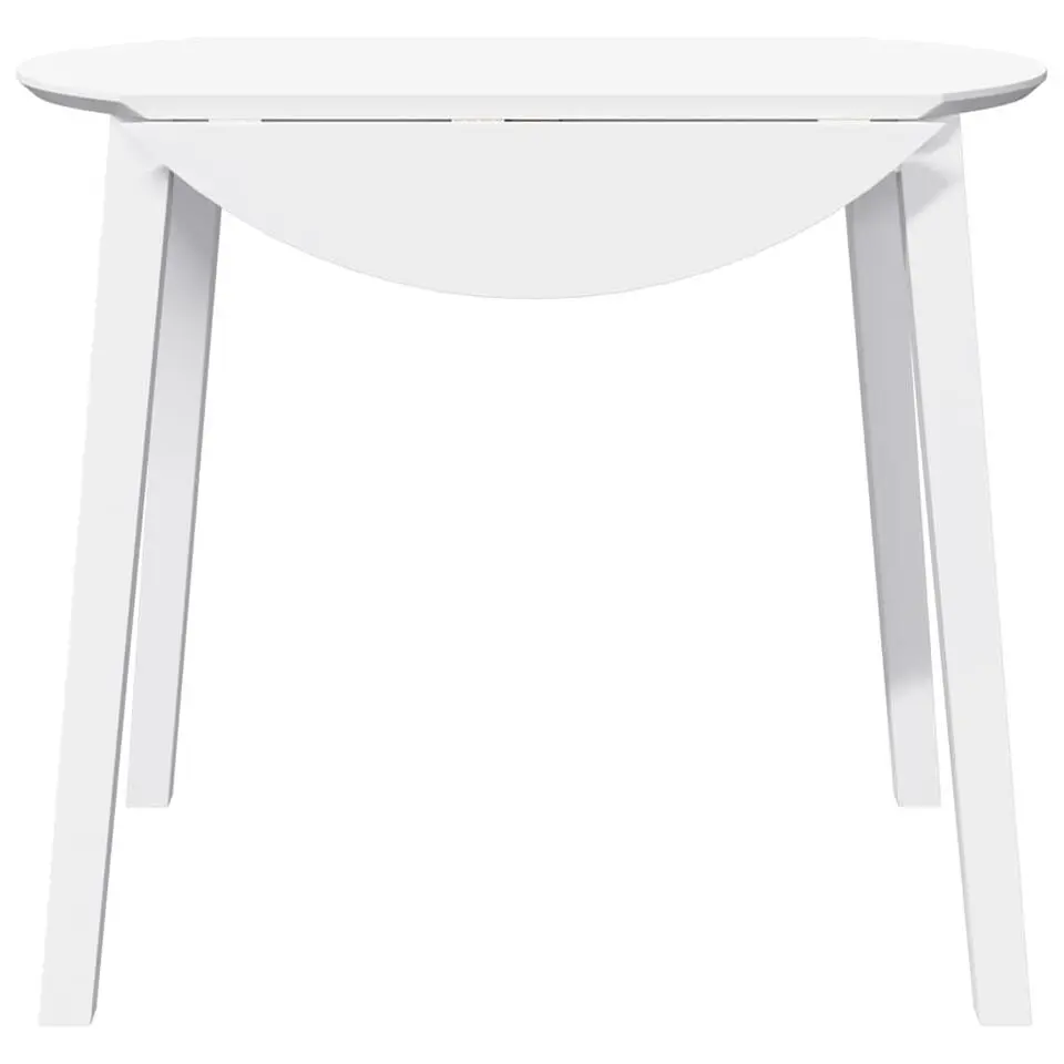 vidaXL Eettafel - Inklapbare tafel - Wit - Massief rubberhout - 90x90x55 cm