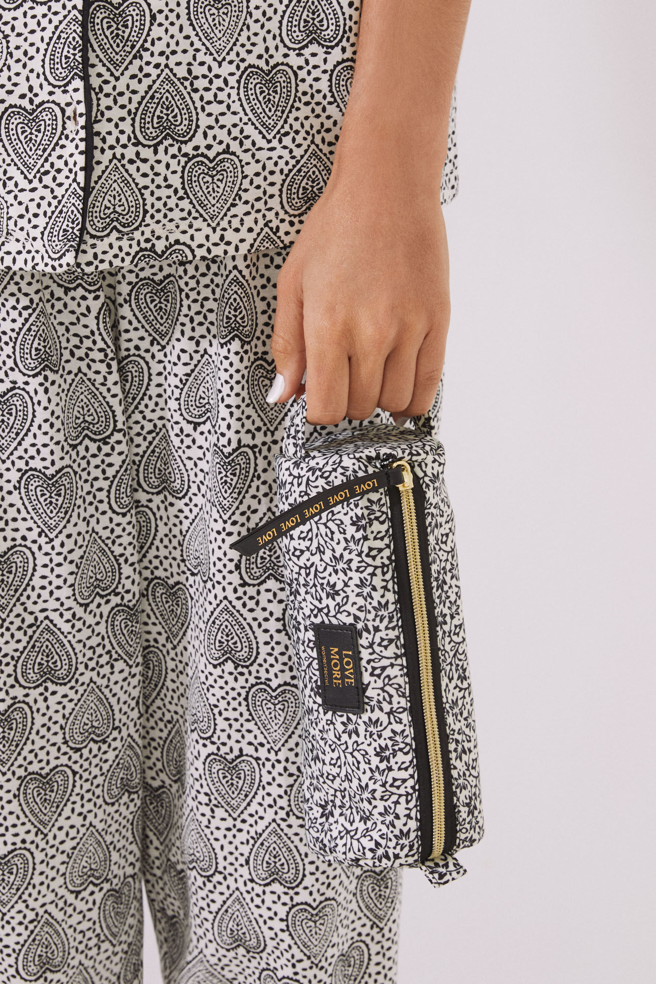 Neceser pequeno estuche estampado - branco