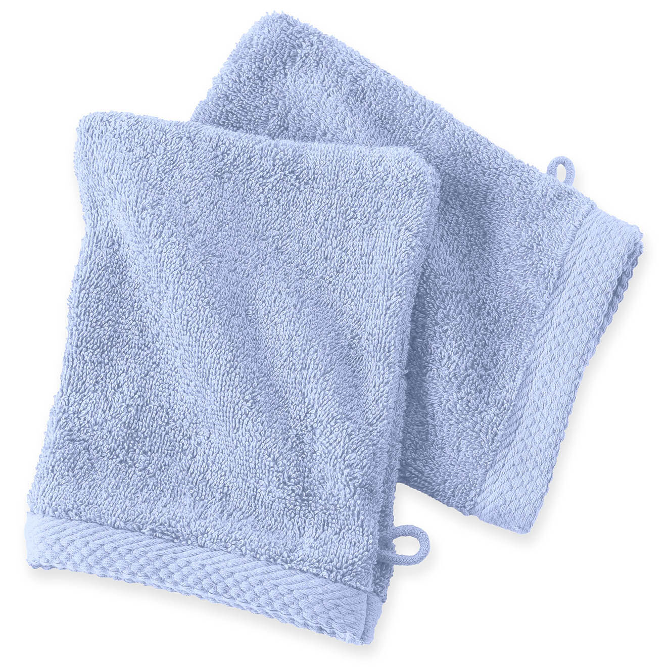 Soft by Perle de Coton 2 Gants de toilette bleu ciel - 16x21 cm