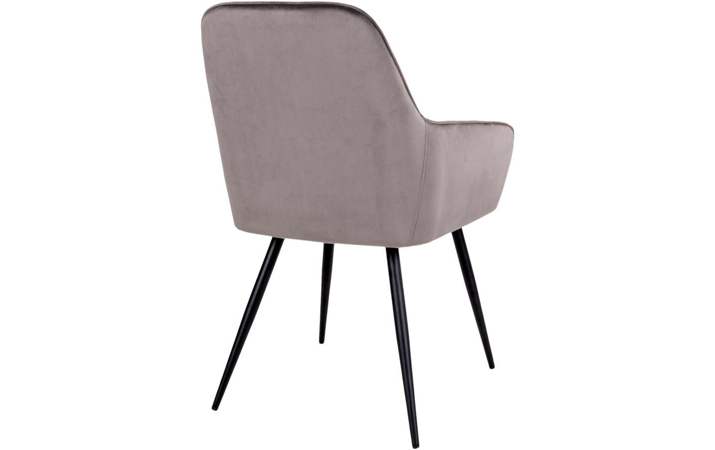 Stuhl Harbo 65 x 57 x 87, Grau/Schwarz, 2 Stück<br>Esszimmerstuhl mit Armlehnen und Rautensteppung