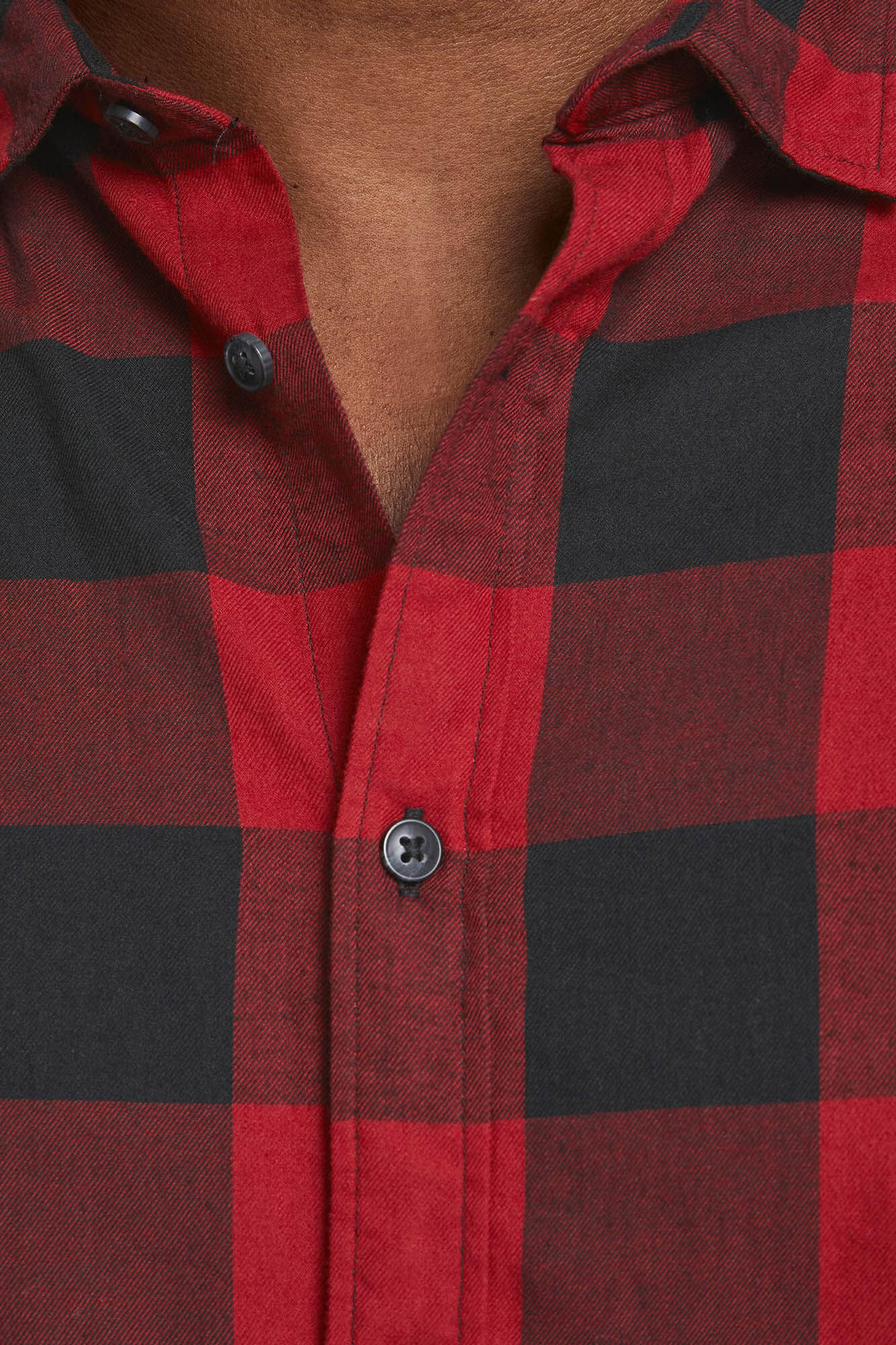 Camisa xadrez de sarja tamanho grande