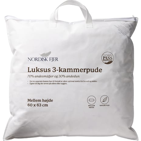 Nordisk Fjer Luksus hovedpude 60x63 cm - Mellem