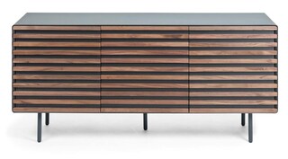 Kave Home Sideboard KESIA 162 x 74 cm Grau/ Nussbaum