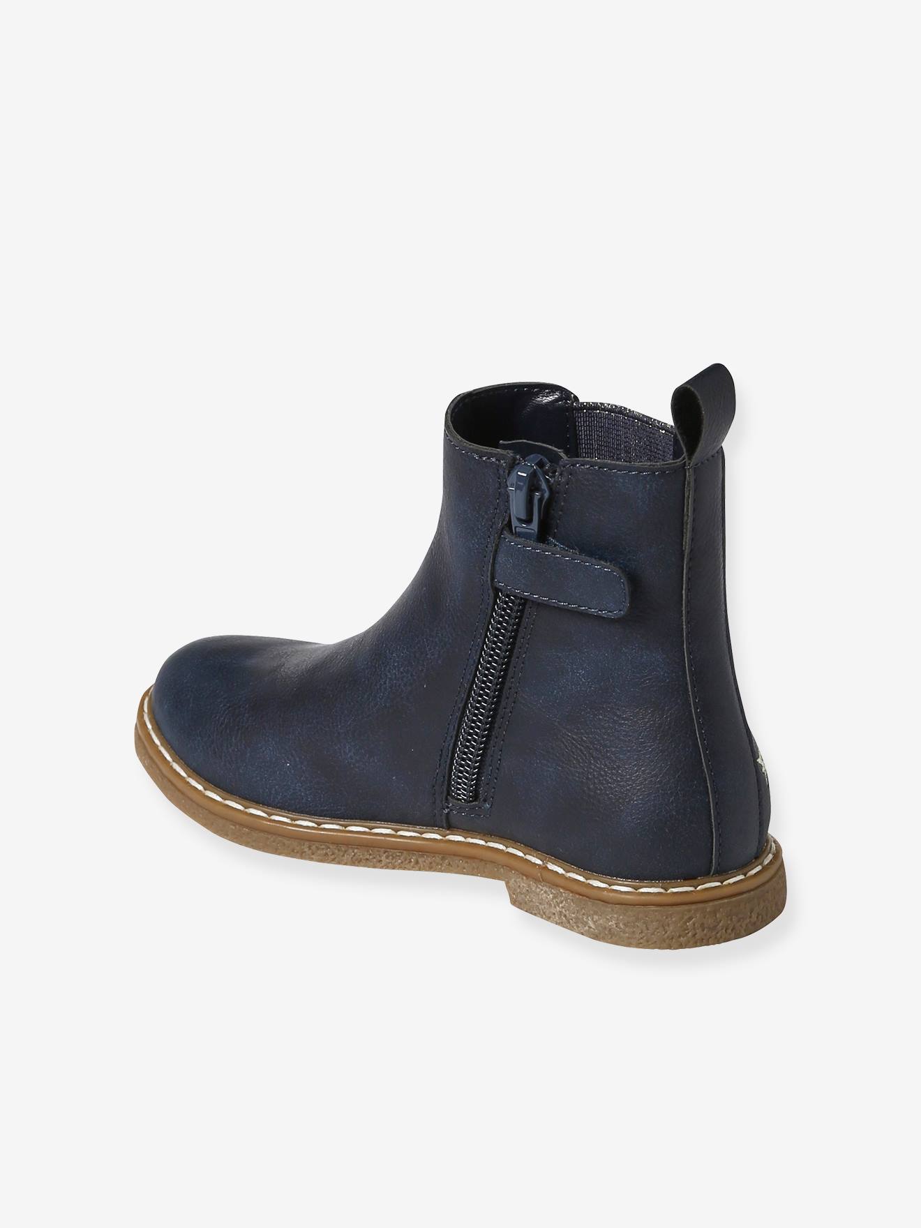 Botas infantis com elástico e zíper
