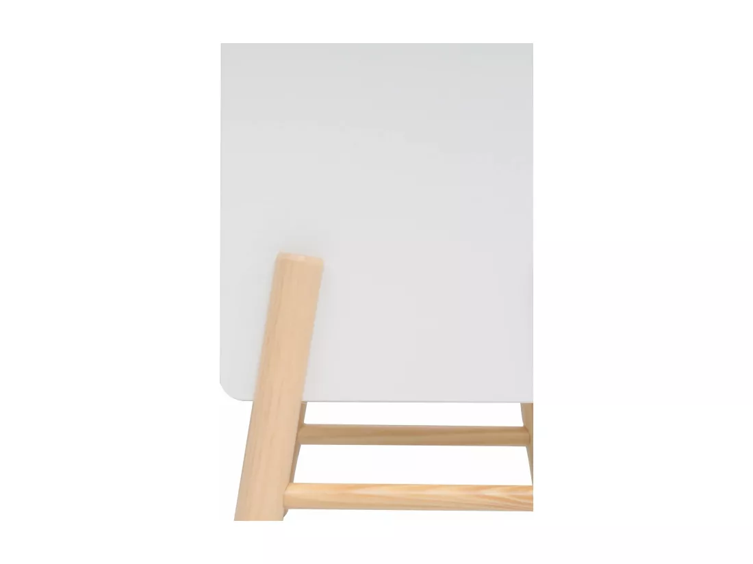 Table de chevet pour enfants Kelen 49x40x30 MDF Pin Blanc Marron
