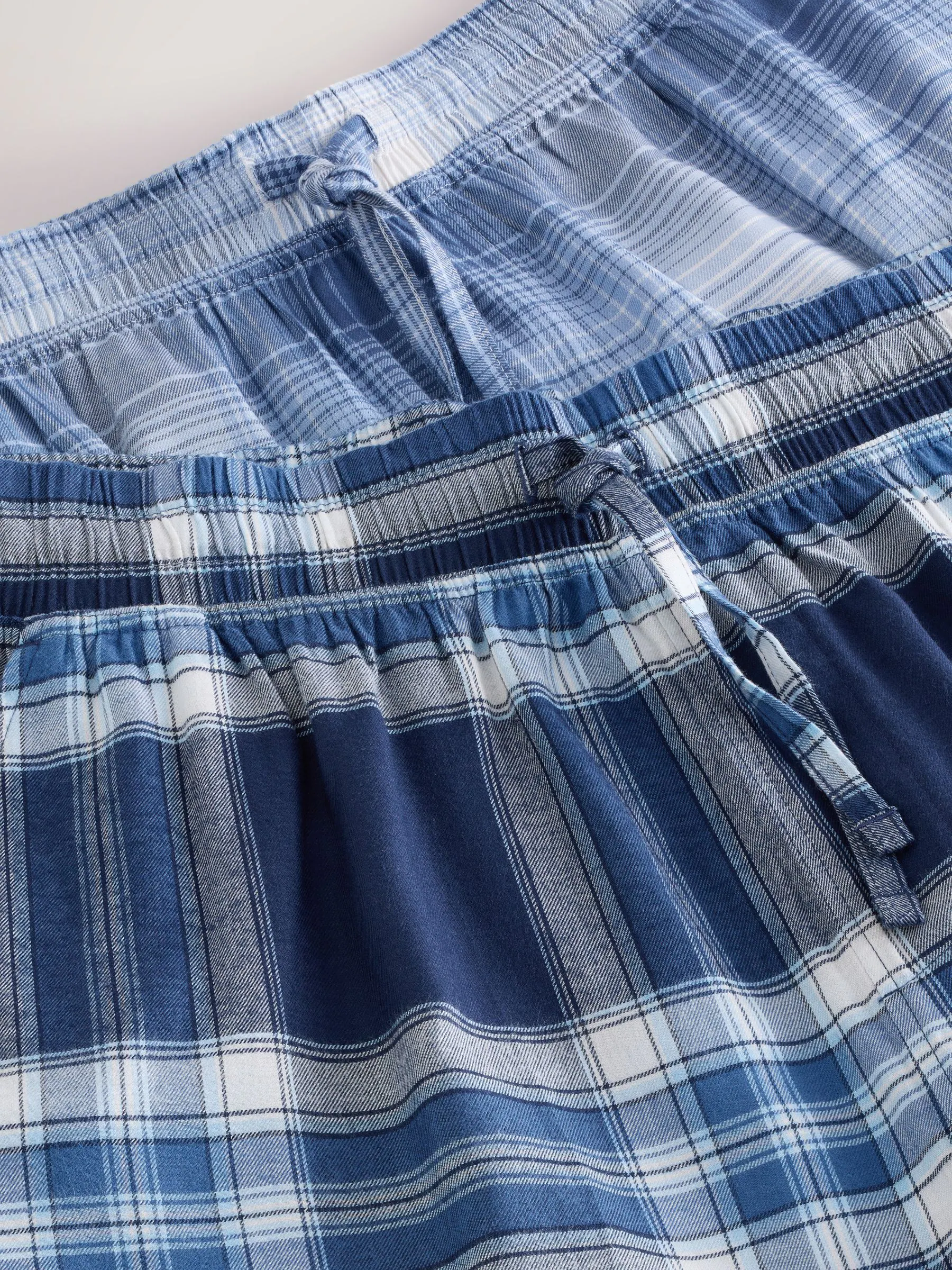 Marineblauw geruit - Geweven pyjamabroeken 2 pack