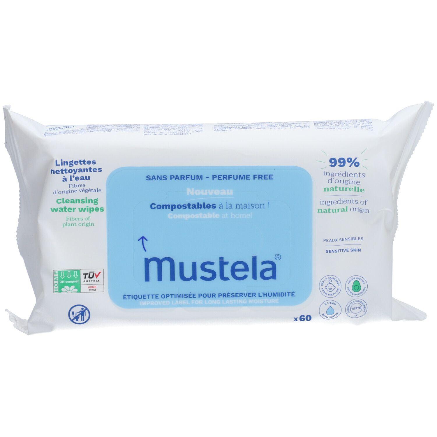 Mustela Reinigungstücher Wasser ohne Parfüm