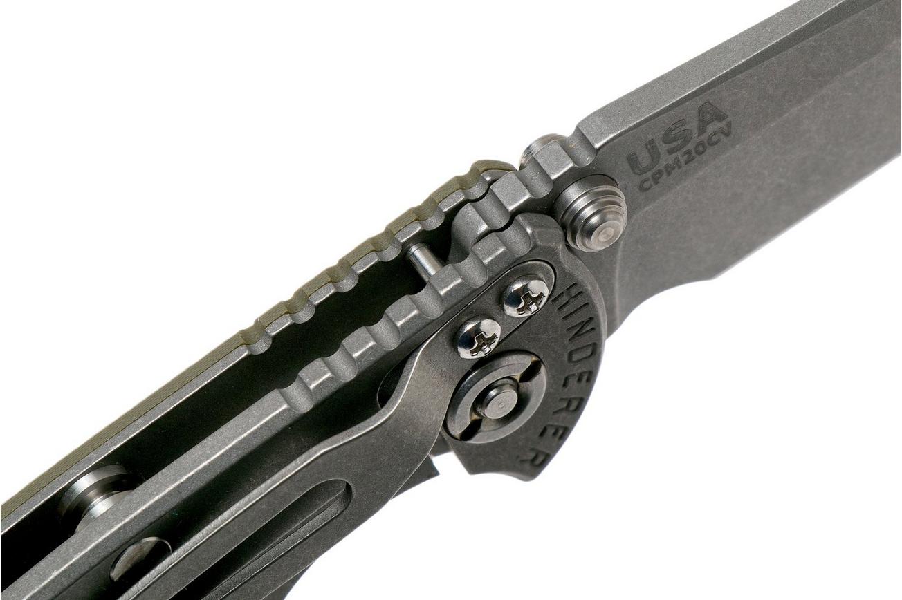 Rick Hinderer XM18 3.0” Spearpoint Non-Flipper CPM 20CV Working Finish OD Green G10 zakmes