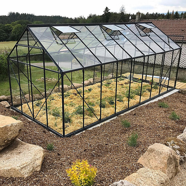 Serre en verre Lams Laurus anthracite 14,40m²