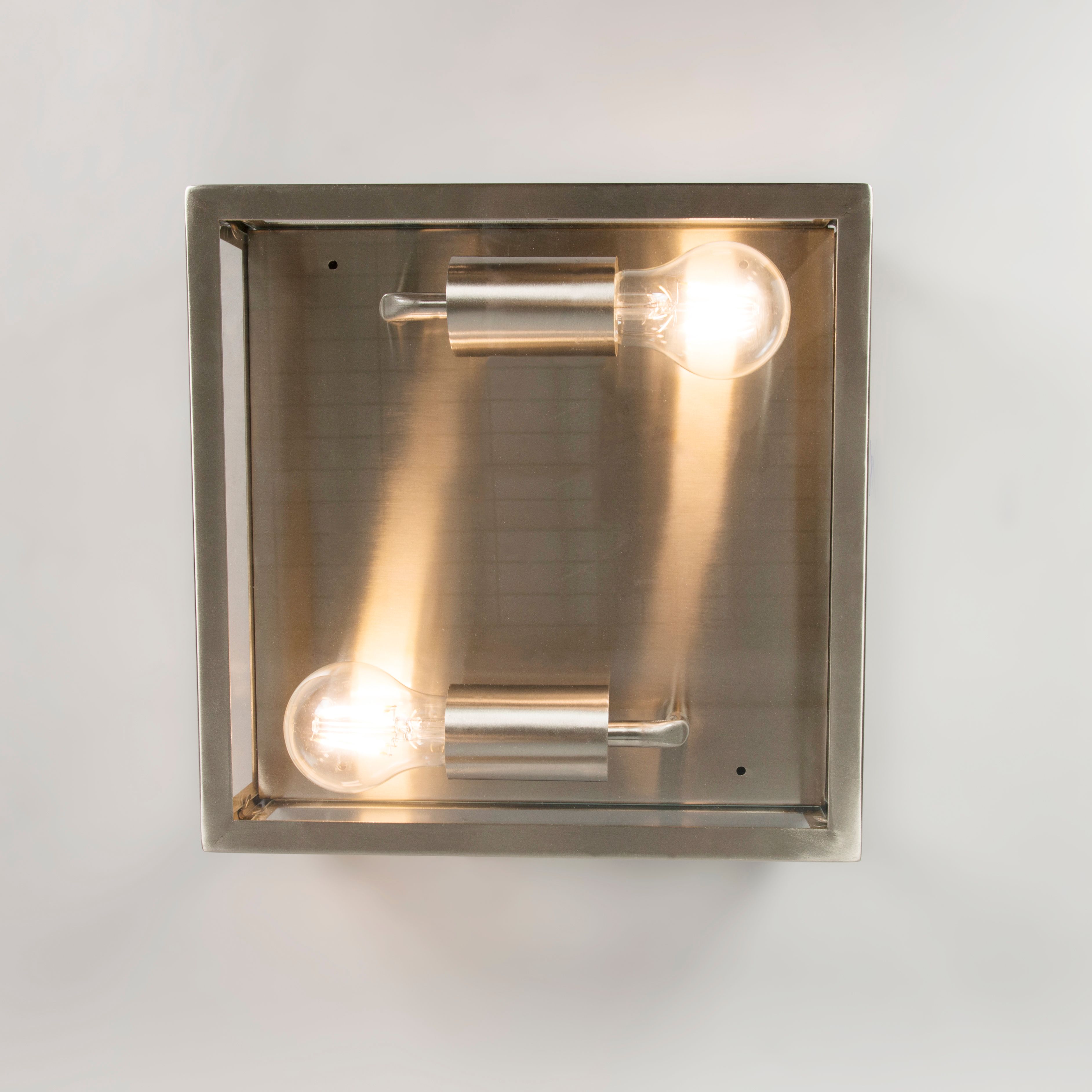 Moderne vierkante buiten plafondlamp staal 2-lichts - Rotterdam
