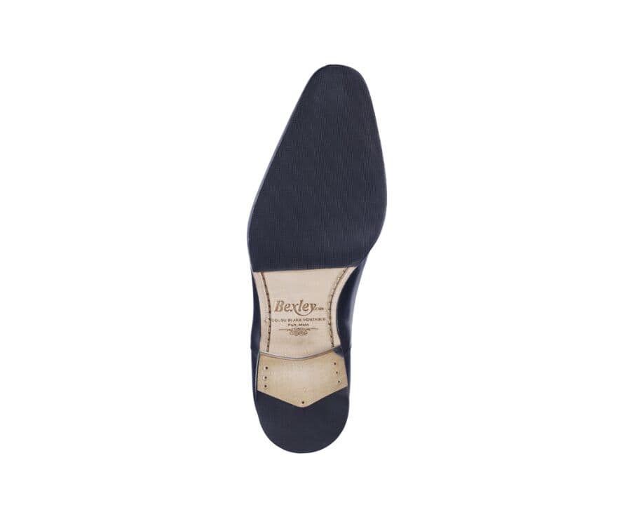 Richelieu noir homme semelle cuir avec patin - SPEZIA PATIN