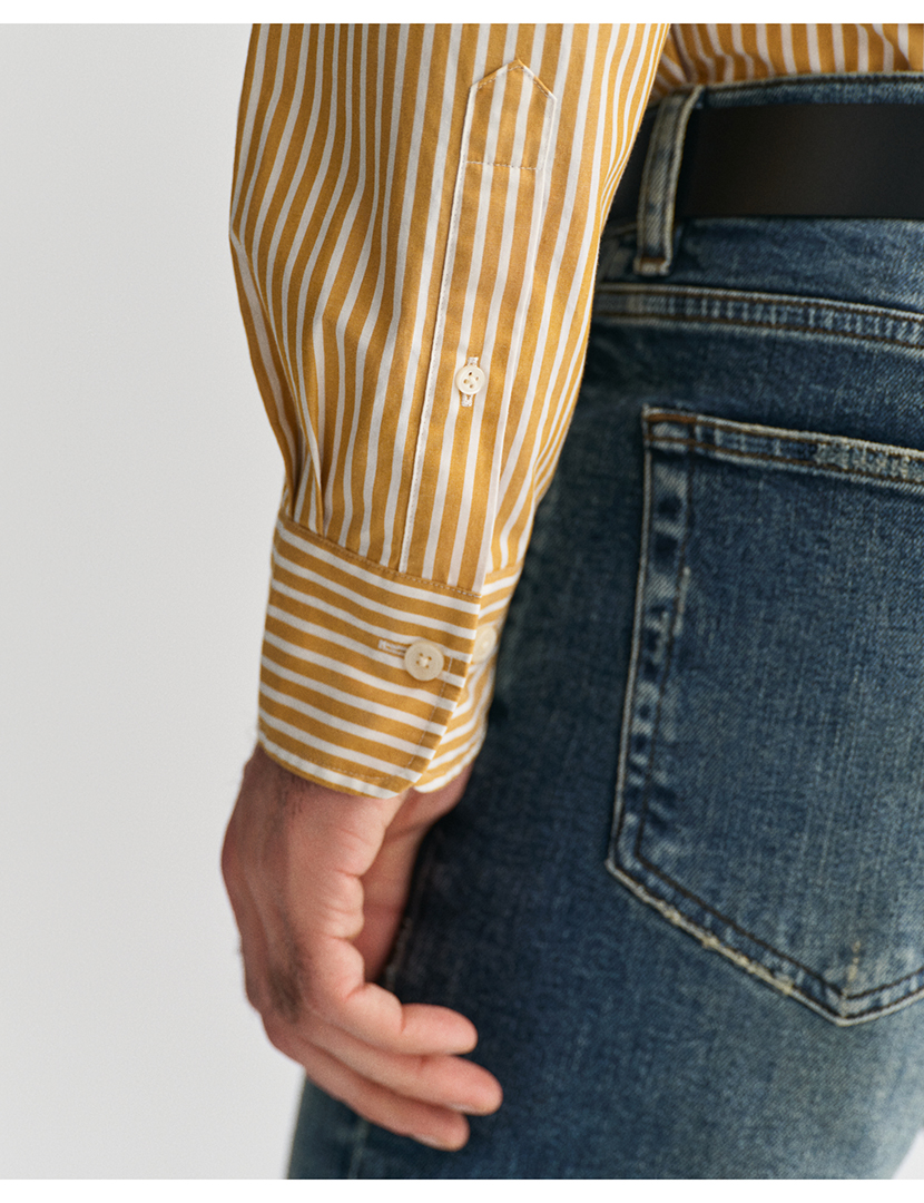 Regular Fit Classic Striped Shirt Yellow