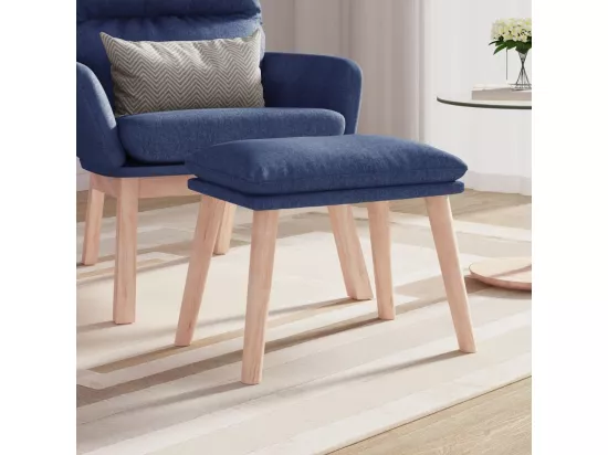 Repose-pied Bleu 45x29,5x35 cm Tissu