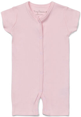 Tiny Treasure Summer Jumpsuit 2-Pack, White/Flamingo