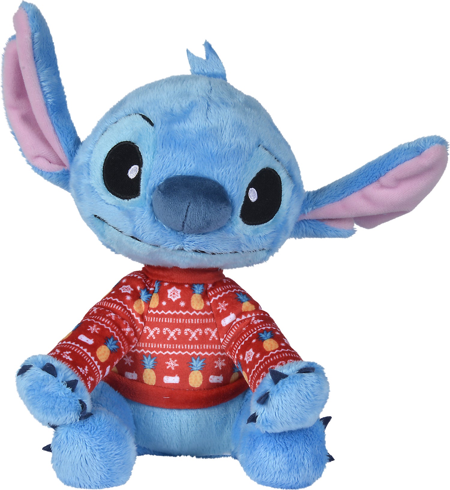 Disney knuffel Stitch Kerstmis blauw / rood 11 x 13 x 25 cm