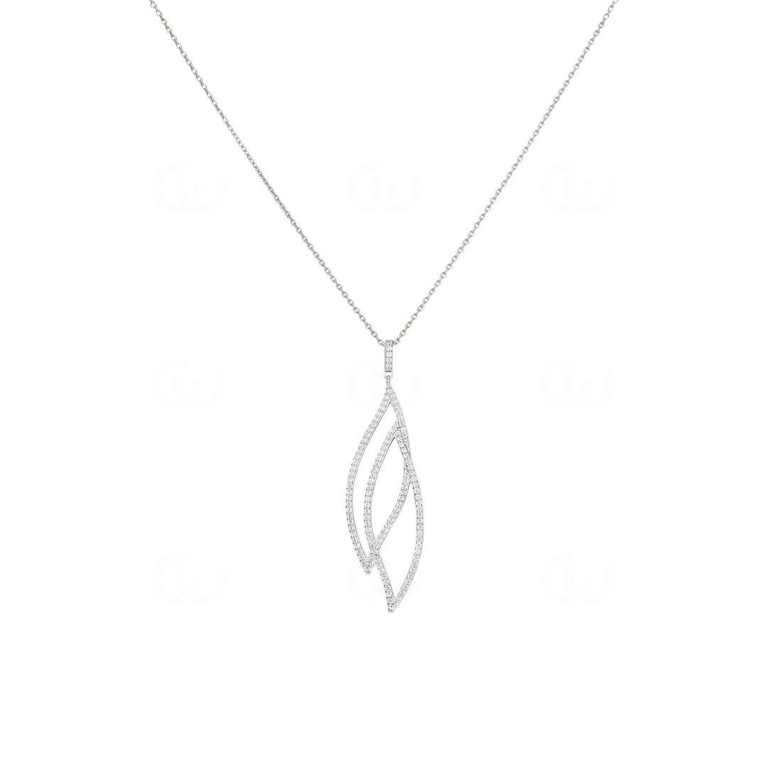 Collier 925 Silber rhodiniert Fantasie mit Zirkonia 43cm