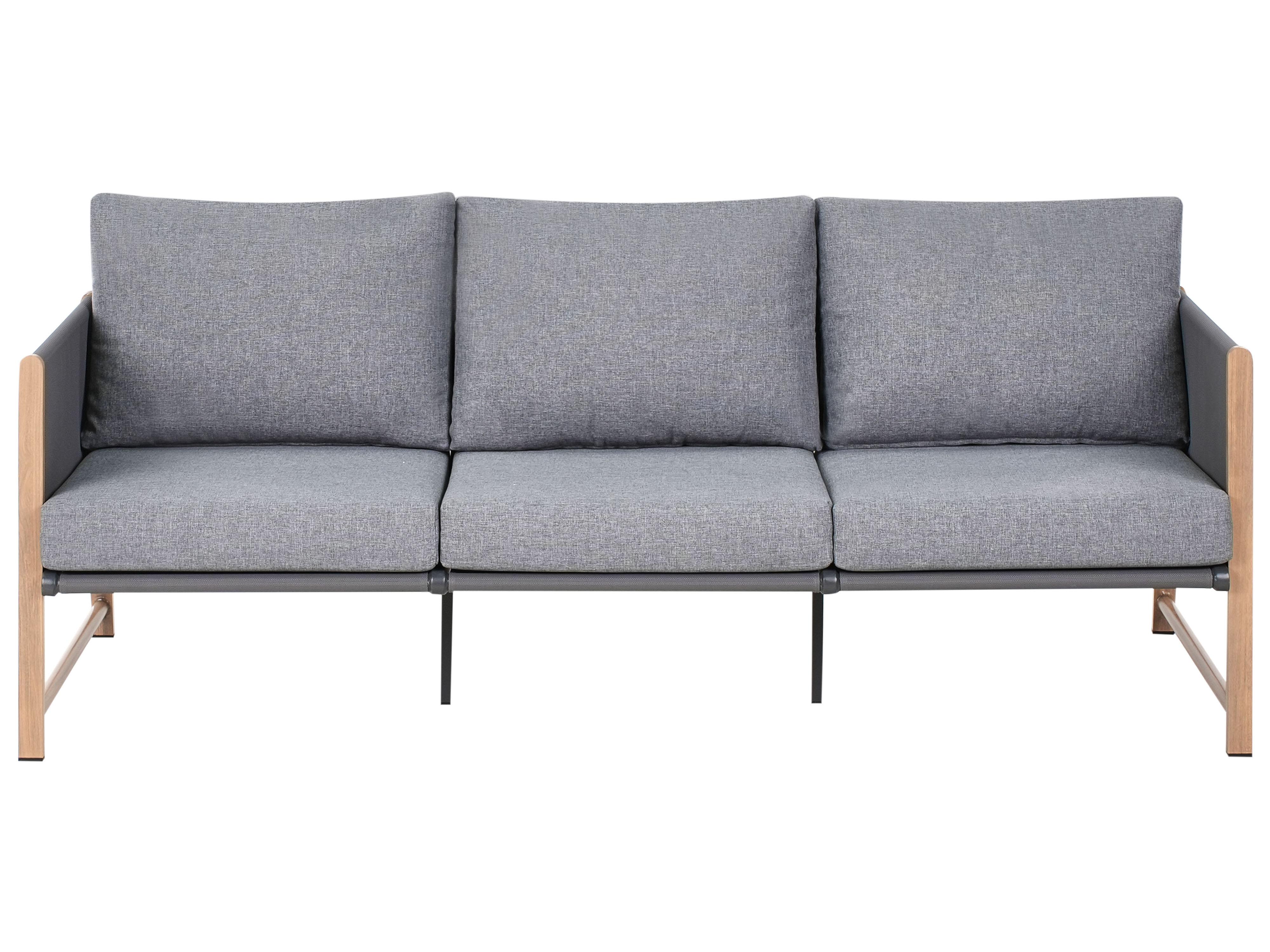 Loungeset met tafel en ottomaan 5-zits NOLA Metaal Grijs