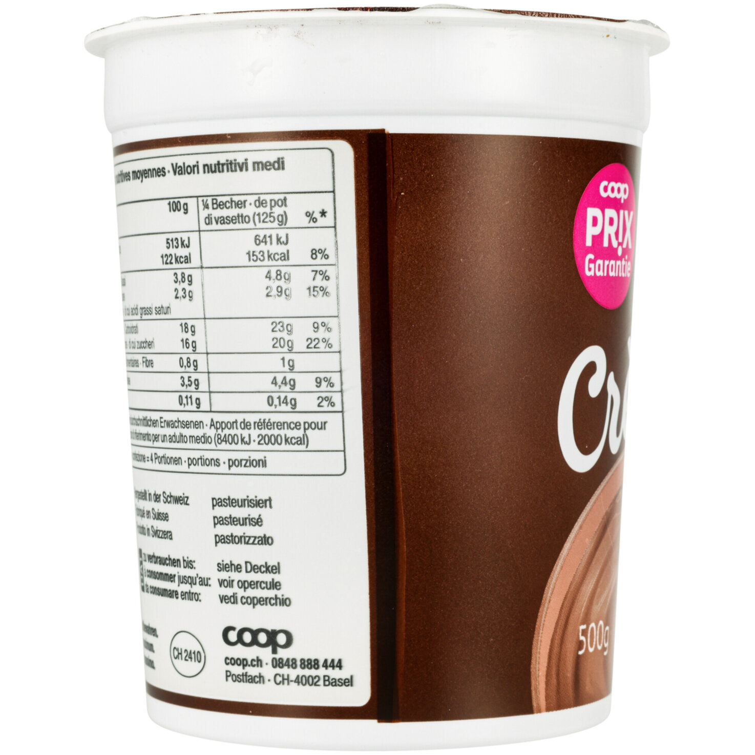 Prix Garantie Fairtrade Crème Choco