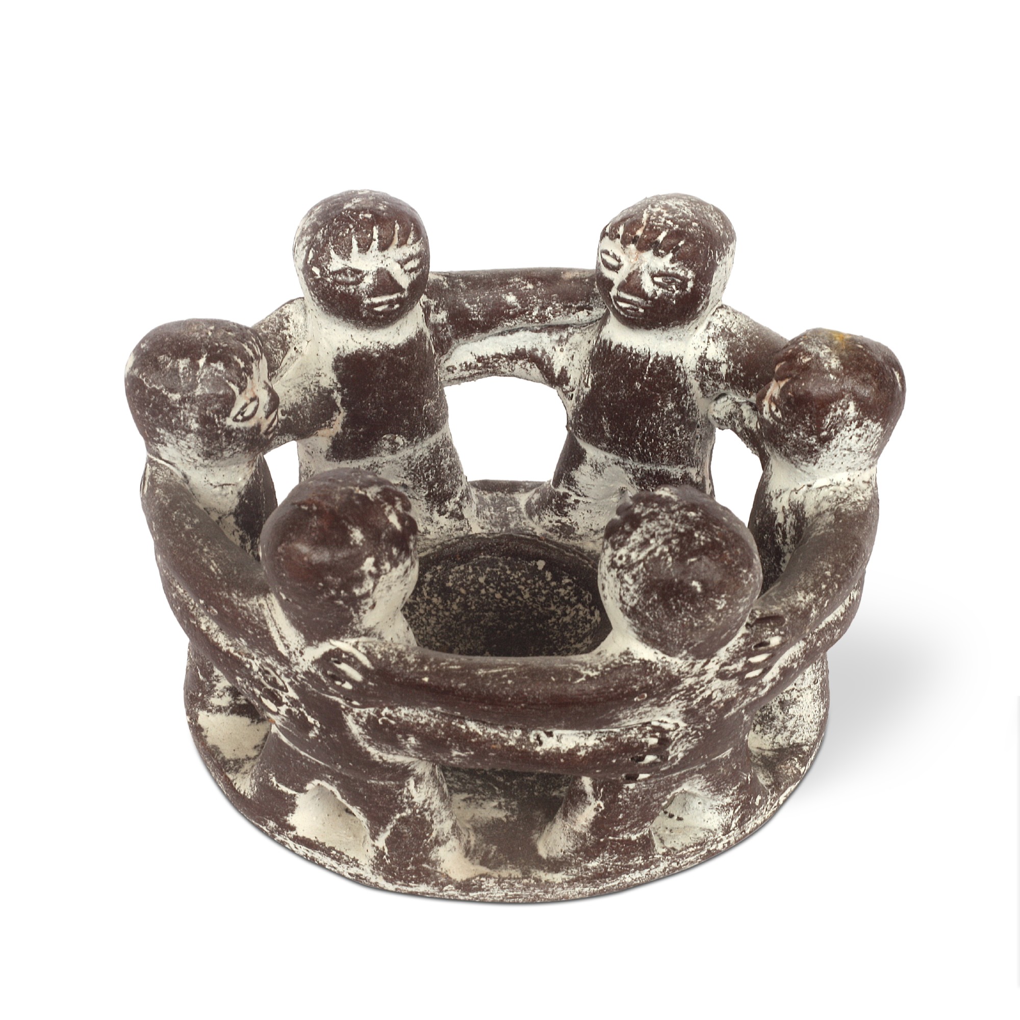 Kerzenhalter 'Friendship Circle 6', braun, Ø 17 cm, H 13 cm von fischer's lagerhaus
