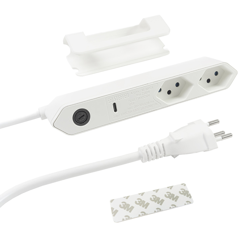 Steffen Steckdosenleiste IQ 2x T13, 1x USB-C, 1.5 m
