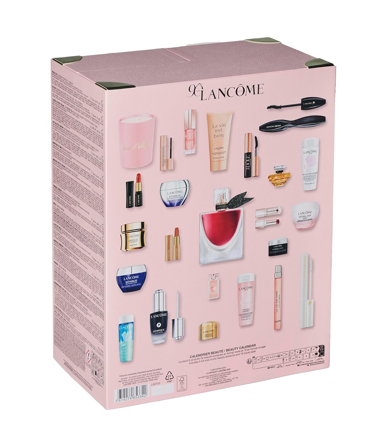 Lancôme Adventskalender 2025 – 24 Luxus-Beauty-Überraschungen (6 Full-Size + 18 Reisegrößen) | Makeup, Pflege & Parfum | Bundle