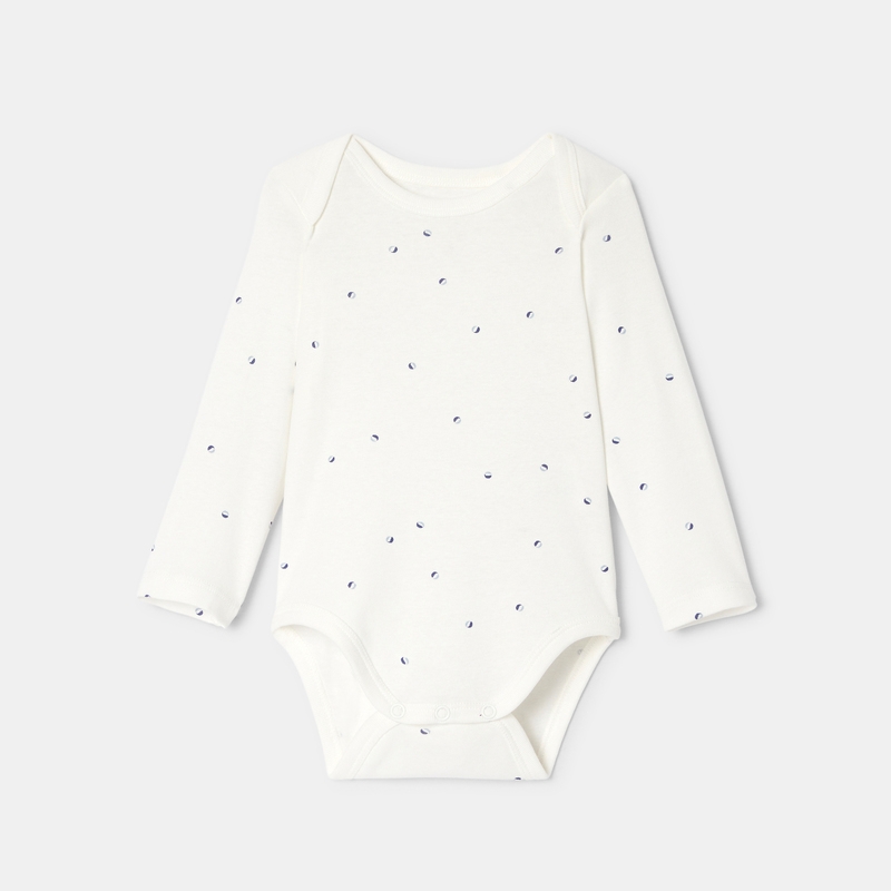 Lot de 3 bodies manches longues en coton bio bleu mixte Absorba