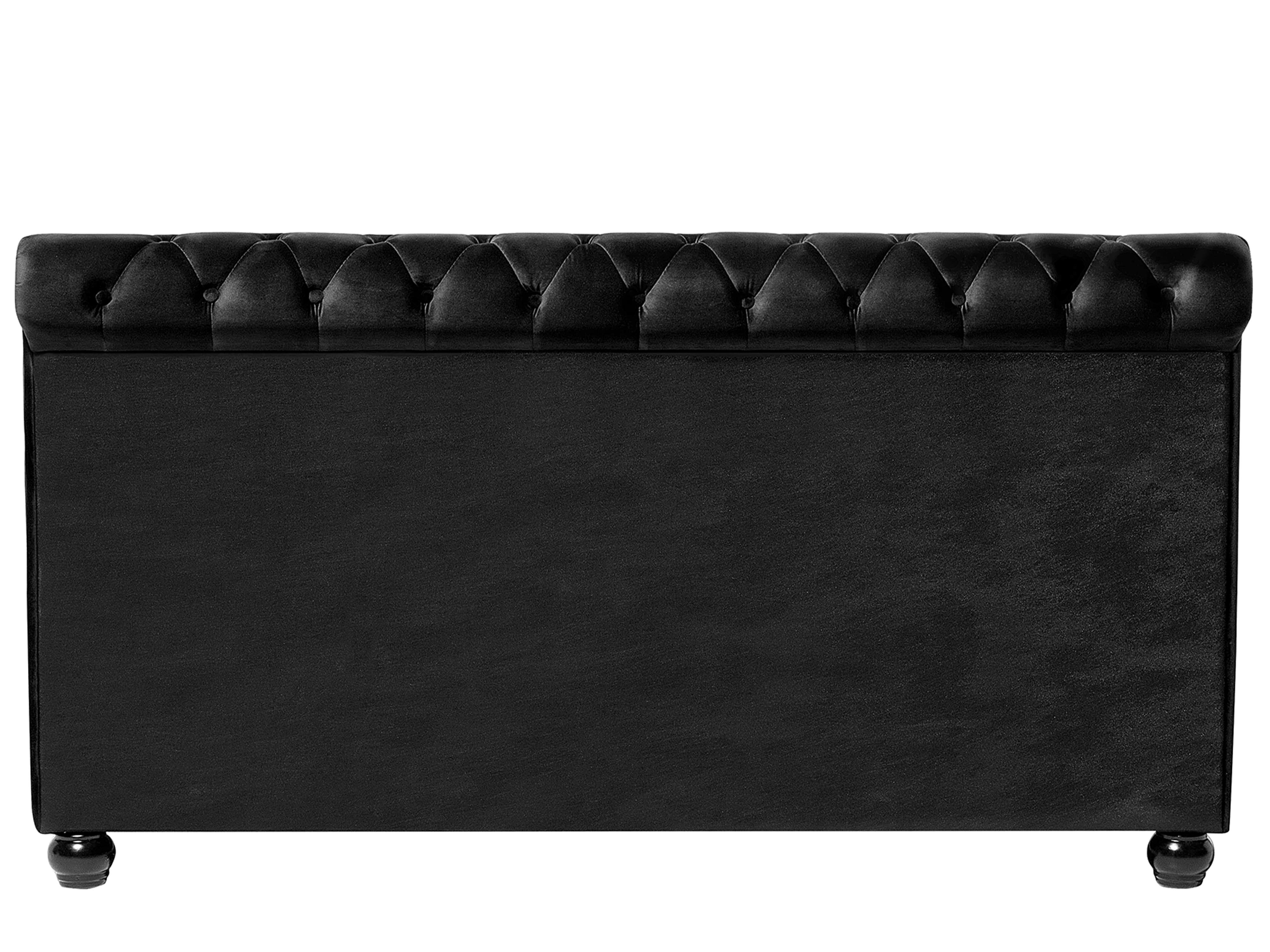 Bed Fluweel AVALLON 180 x 200 cm Zwart