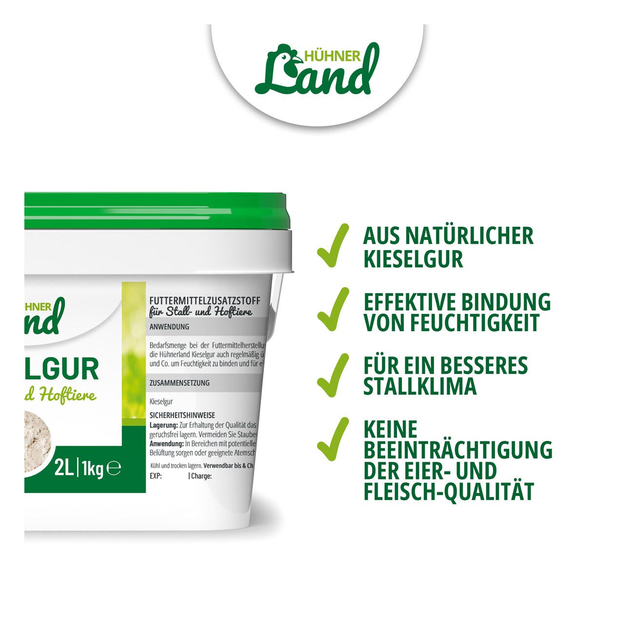 HÜHNER Land Natürliche Kieselgur 1kg