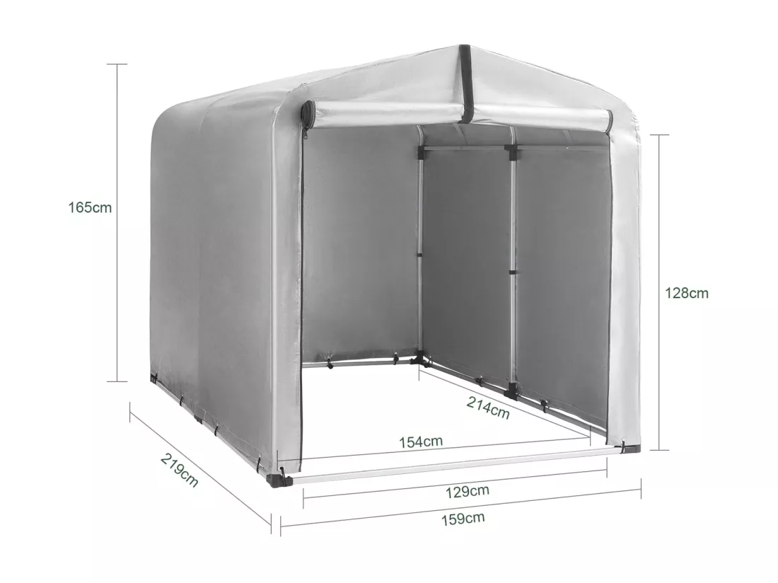 SoBuy KLS11-L Abri de Jardin Tente de Stockage Multifonctionnel Garage pour Vélo Extérieur en Couleur d’Argent 159x219x165 cm