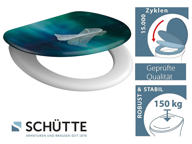 WC zitting duroplast, met soft-close-mechanisme