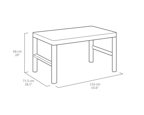 Keter Victoria loungeset, polyrattan look, 4-zits, 4-delig, grijs, inclusief kussens