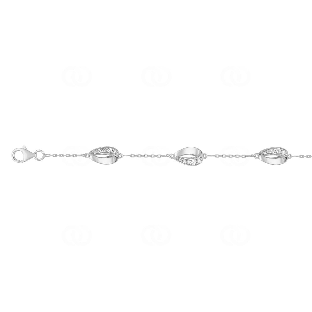 Armband 925 Silber rhodiniert mit Zirkonia 18cm
