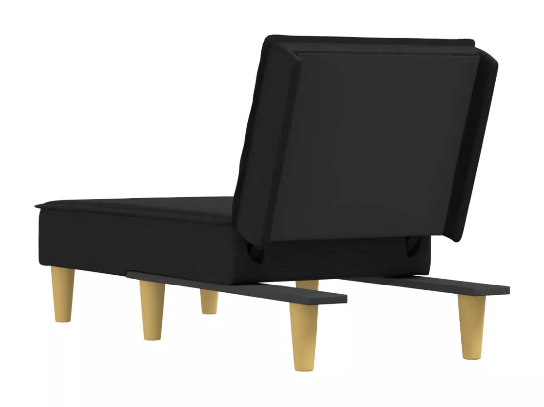 Chaise longue noir tissu