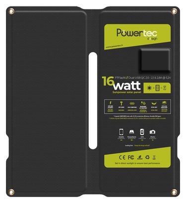 Kit solaire 750g - PTFLap16   Batterie 20.000 mAh USB-C