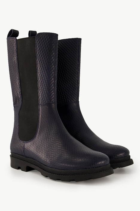 Leder-Stiefeletten, Schlangenprägung, Zipper, Weite H