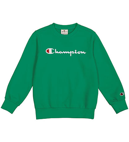 Champion Sweatshirt - Rundhalsausschnitt - Grün m. Logo