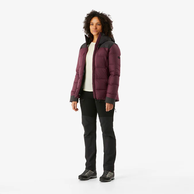 Decathlon Forclaz - Jaqueta puffer feminina com capuz Forclaz MT900