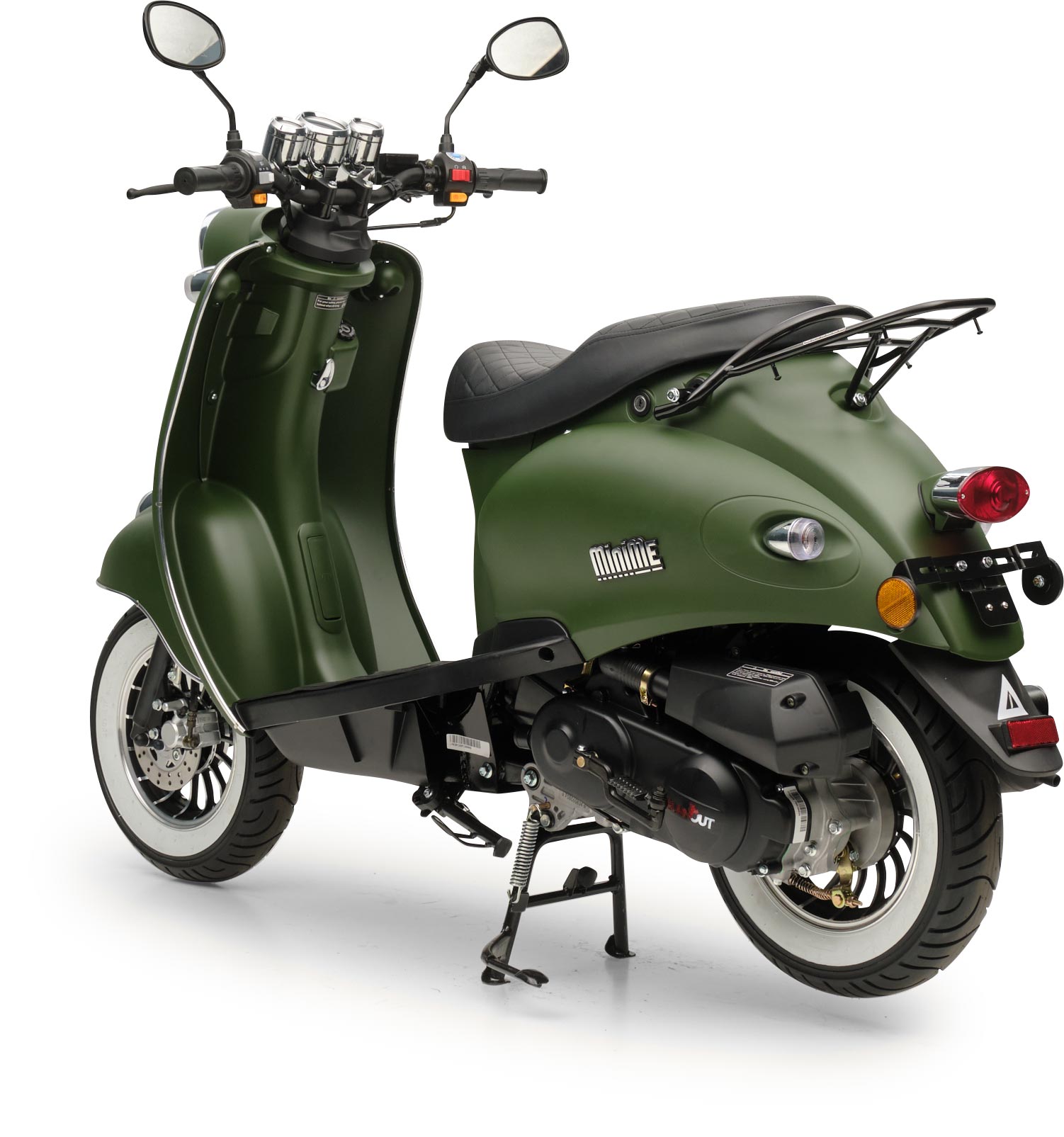 Motorroller Retro MiniMe 2.0 Mattgrün 50ccm 25 kmh Mofa Scooter