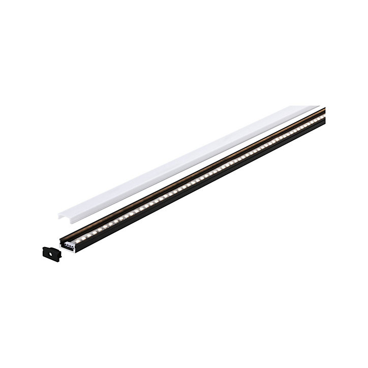 Profilé de strip LED Base IP20 noir et blanc Paulmann L.100 x H.9 x P.17cm