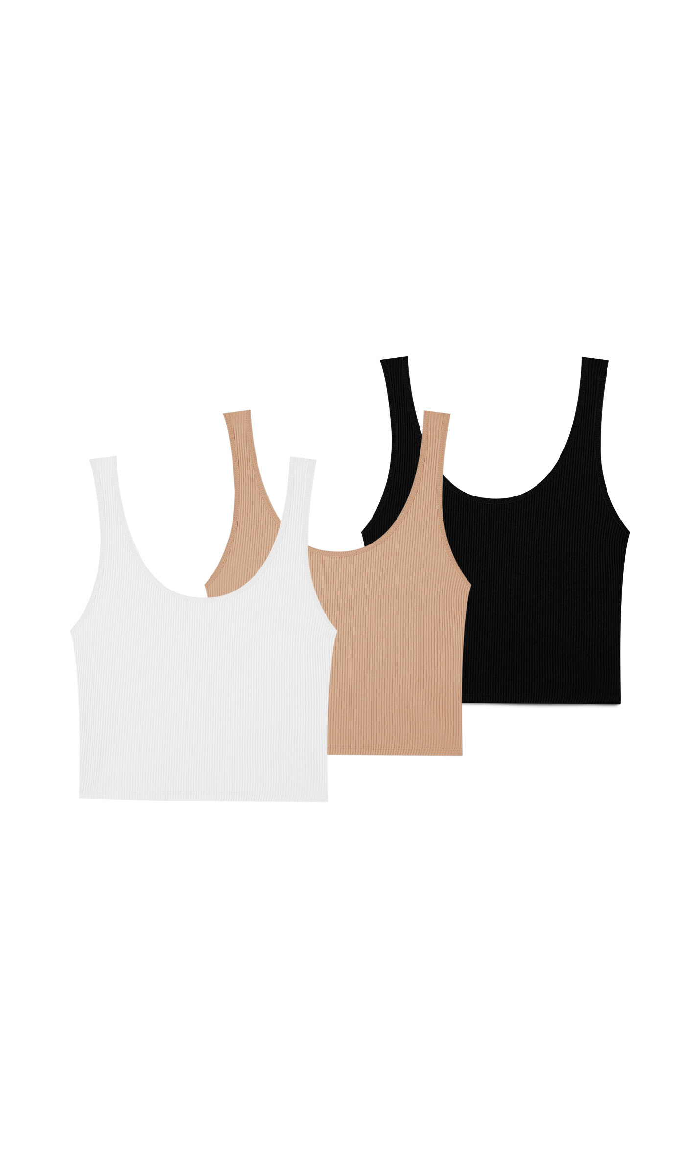 Conjunto de 3 tops de alças finas