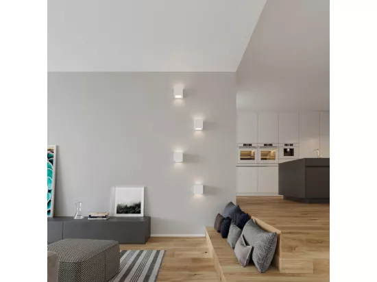 Sollux Applique murale à 1 ampoule en céramique blanche, E27