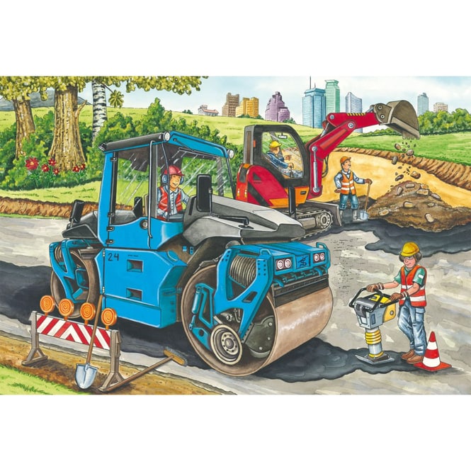 Puzzle Set - Baustellenfahrzeuge - 3 x 48 Teile