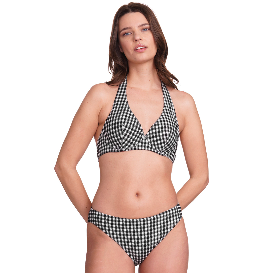 Jonas Nielsen Damen Bikinioberteil mit Meerestier-Allover schwarz