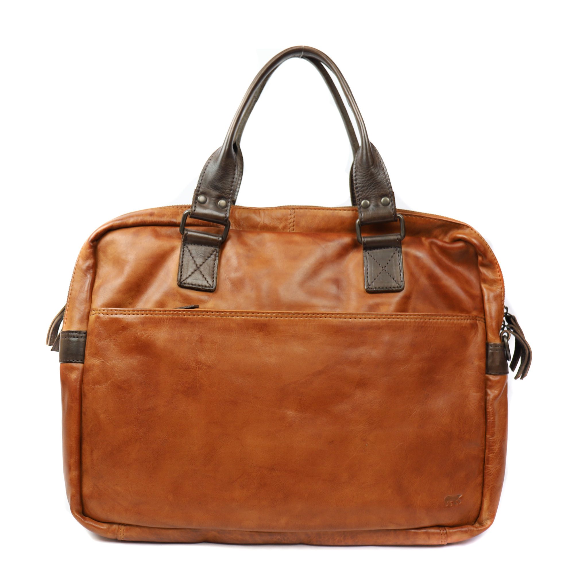 Bear Design Cow Lavato Laptoptas Leandro Cognac/ Donkerbruin CL 32843
