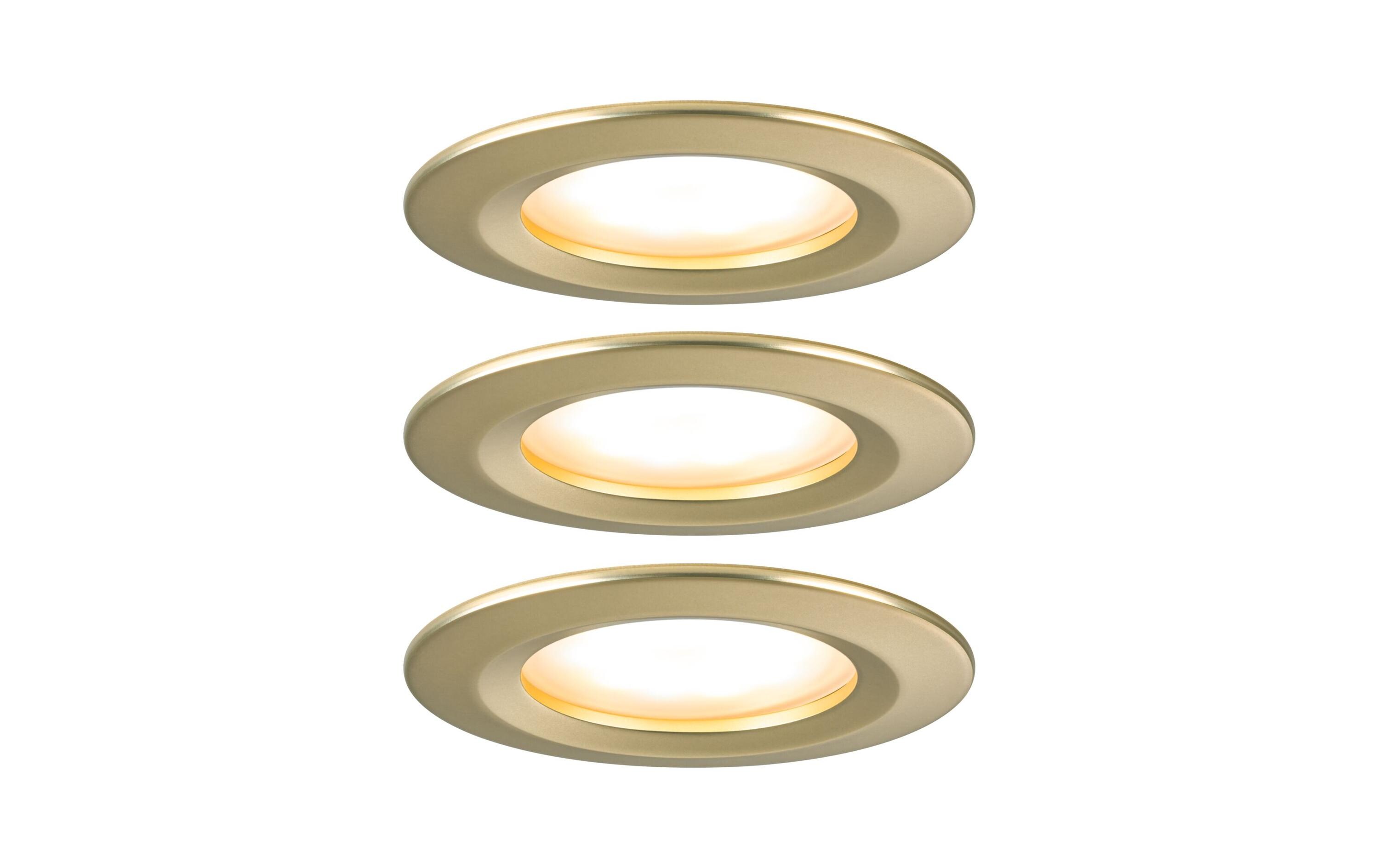 Einbauleuchte LED Nova Coin Basisset starr 3-Step-Dim GoldDimmbare runde Einbauleuchte
