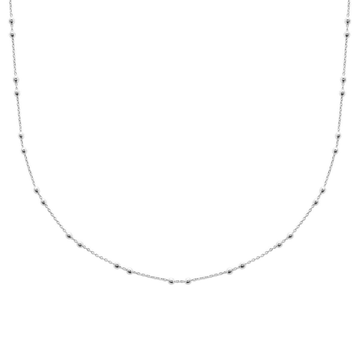 Chaîne Brillaxis maille fantaisie boules 45cm