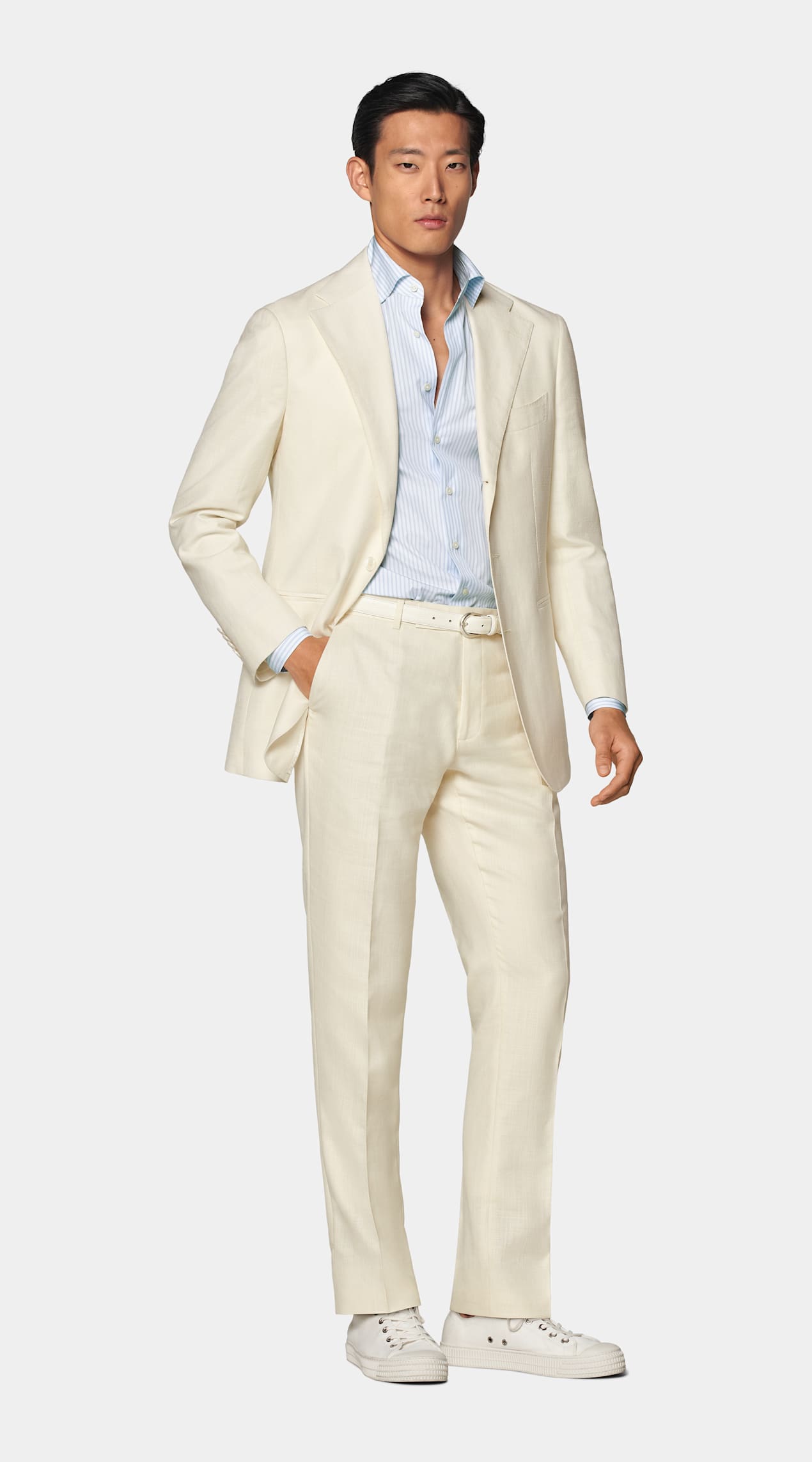Costume Roma coupe Relaxed blanc cassé