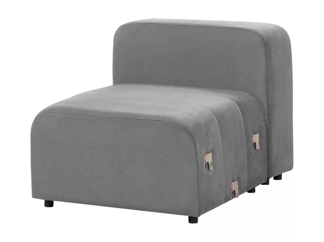 Canapé 3 places modulable avec ottoman en velours gris FALSTERBO