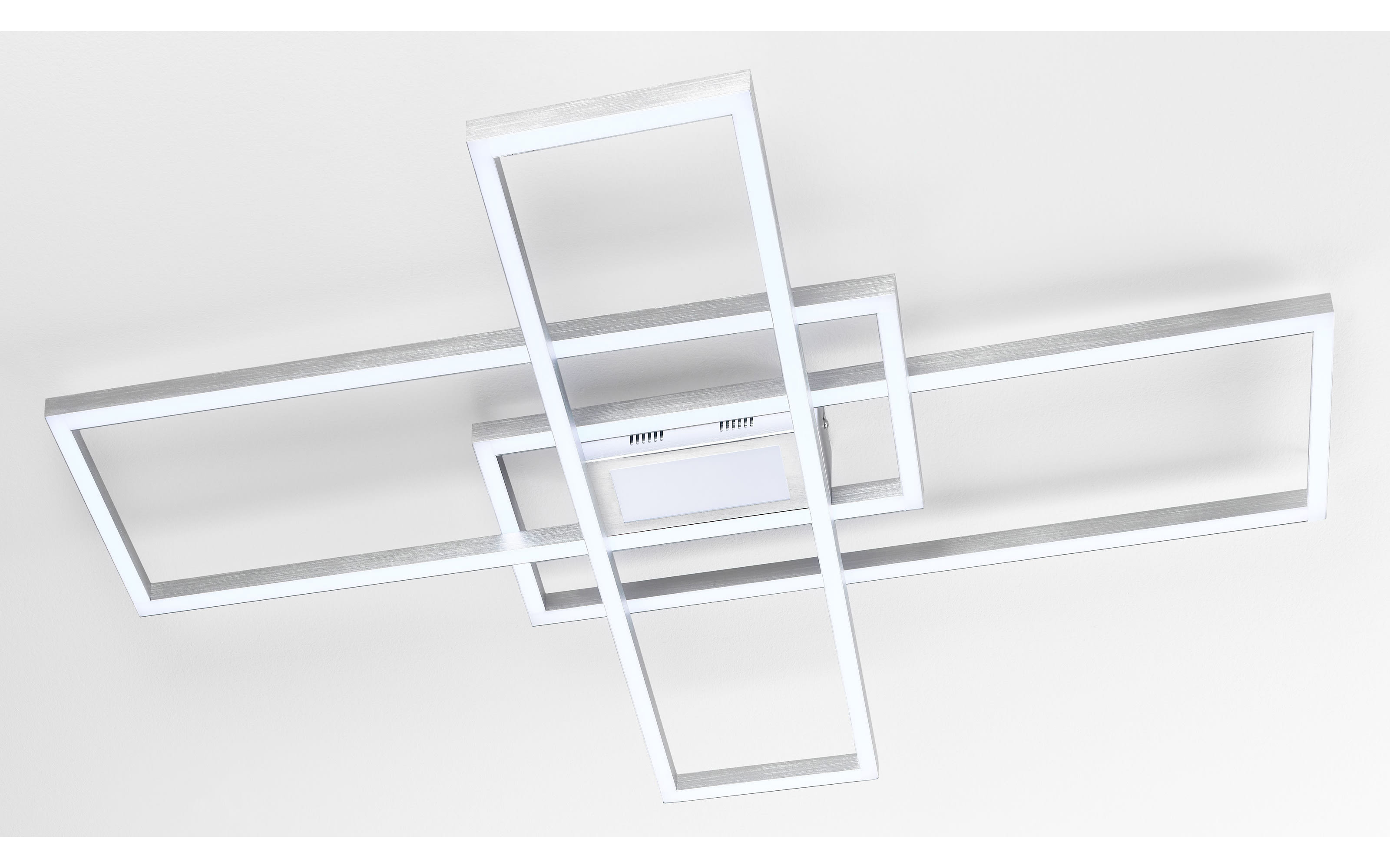 LED-Deckenleuchte Ginn, alufarbig, inkl. Fernbedienung