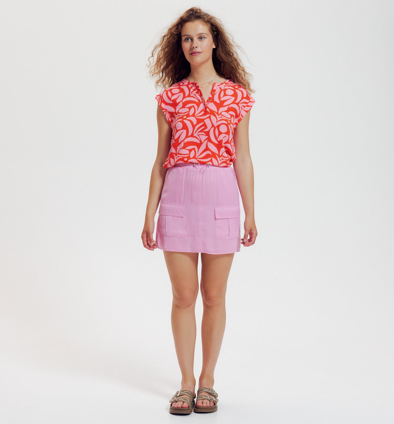 Blouse imprimée Femme - Imprimé corail